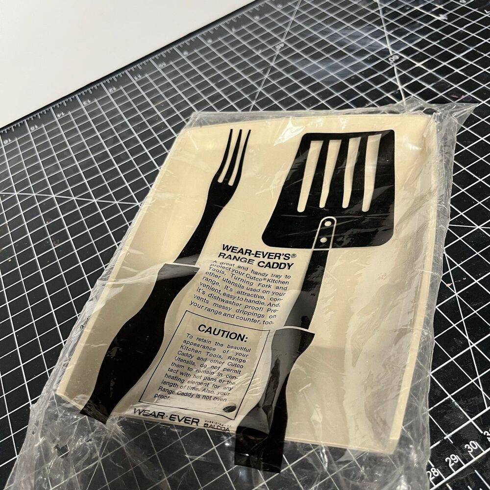 Vintage Cutco Wear-Ever Aluminum Range Caddy Plastic NEW Tan 1970s